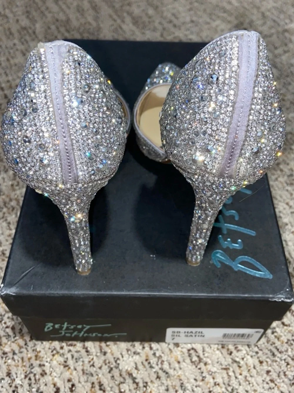 Betsey Johnson Silver Crystal D'Orsay Pointed Pump - Picture 3 of 5